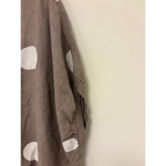 Miss Rose Sister Violet Rosabella 100% Linen T-shirt Dress Mocha Polka Dot - Picture 3 of 6